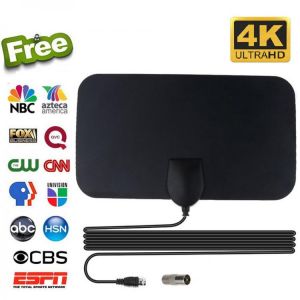 4K 25dB HDTV Antenna Digital Antenna TV Receiver Aerial HD Flat Design High Gain Indoor 50 Miles  Digital HD TV Signal Amplifier