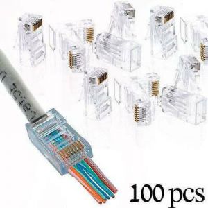 50 יחידות/100 יחידות CAT5E CAT6 תקע EZ RJ45 כבל רשת מודולרי חיבורי מחבר מודולרי 8P8C מחשב