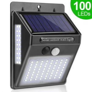 מוצרים ברמה אחרת  להיט להיט  100 LED Solar Light Outdoor Solar Lamp PIR Motion Sensor Wall Light Waterproof Solar Powered Sunlight for Garden Decoration