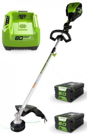 חרמש – קוצץ קנטים 80V נטען – עם 2 סוללות 2.0Ah ומטען Greenworks