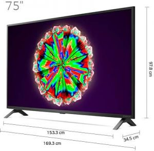 מוצרים ברמה אחרת  להיט להיט  טלוויזיה חכמה LG 75 Inch UHD 4K NanoCell Smart webOS 5.0 HDR AI ThinQ Led TV 75NANO79