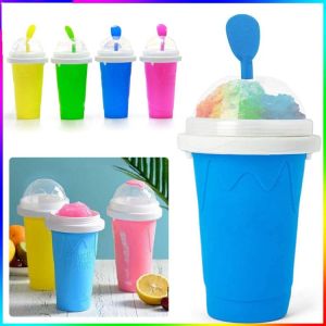 Quick Frozen Smoothies Cups Slushy Ice Cream Maker Milkshake Cooling Cup Silicone Squeeze Slushy Cup DIY Homemade Freeze Drinks