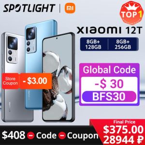 【World Premiere】Global גרסת Xiaomi 12T Smartphone 128GB/256GB מדיאטק Dimensity 8100-Ultra 108MP מצלמה 120hz ת